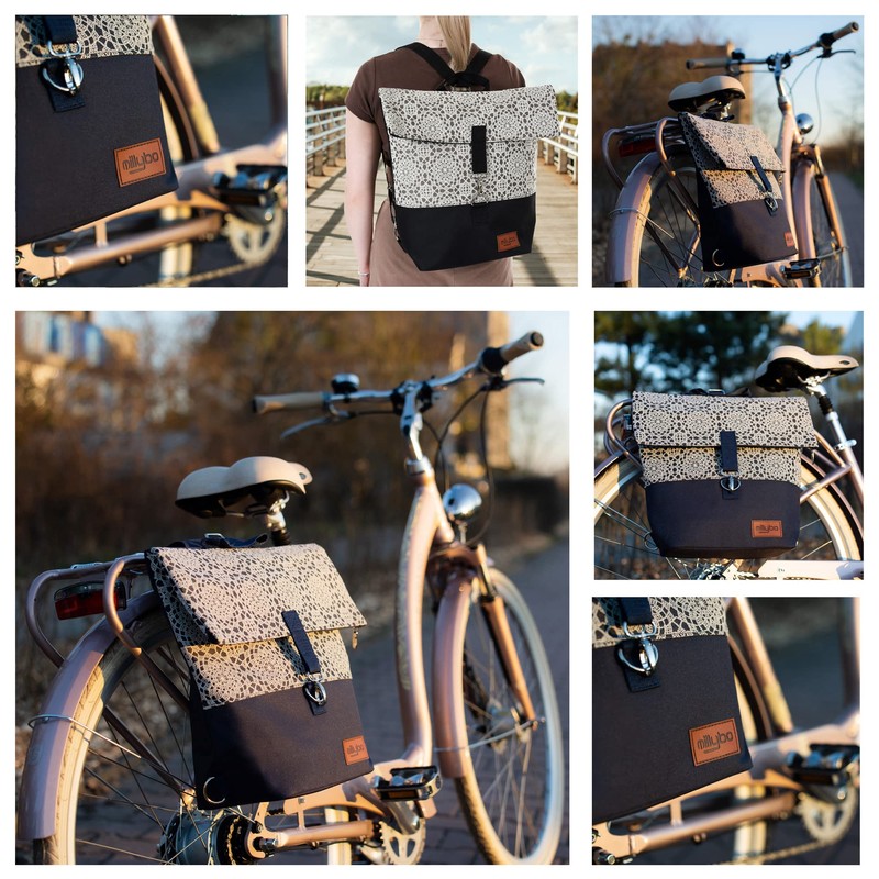 millybo Women's ‘Sweet’ Bicycle Pannier Bag / Lace Pattern (Various