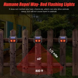 4 Pack Racoon Repellent Outdoor Solar Deer Repellent Devices Fox Skunk Coyote Deterrent Predator Light for Chicken Coop Predator Protection Predator Eyes Animal Deterrent for Yard Farm