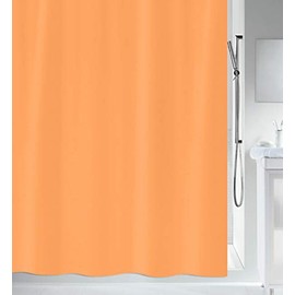 Spirella Anti-Mould Shower Curtain - Anti-Bacterial, Washable, Waterproof - Polyester, "Primo" 120 x 200 cm, Orange