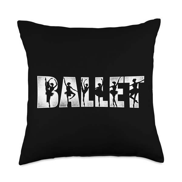 Ballet Dancer Dance Girl Ballerina Vintage Ballet Throw Pillow