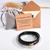 WOVEE Leather Bracelet for Son from Dad Mum Cross Stainless