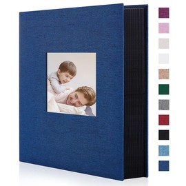 Miaikoe Photo Album 6x4 300 Pockets Slip in Large Capacity Album for Family Wedding Anniversary Linen Album Book Holds 300 Horizontal 10x15cm Photos(300 Pockets, Blue)
