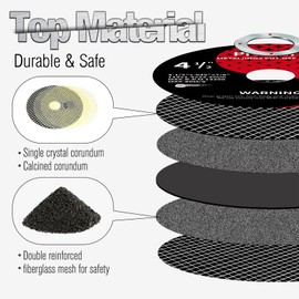 PREWERK Cut Off Wheels 50 Pack,4 1/2 Inch,Metal and Stainless Steel Cutting Wheel for Angle Grinder,Ultra Thin Cut-Off Wheel Cutting Disc (50 PCS 4-1/2 x .045 x 7/8 inch Cut Off Wheels)