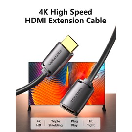 VENTION Cavo HDMI A maschio a HDMI A femmina 4K ad alta definizione PVC nero 3 metres