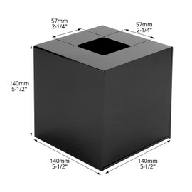 QWORK® Modern Acrylic Tissue Box Cover 14 * 14 * 14cm - Black, Square Facial Tissue Box for Bathroom, Kitchen