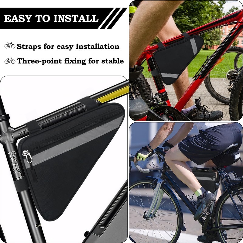 Lunaanda Bicycle Bag Frame, Waterproof Bicycle Triangle Bag with Reflective