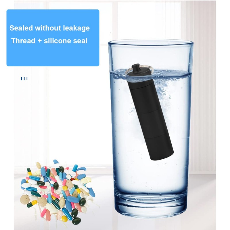 LIUJZZJ Pill Box Key Ring Waterproof with 3 Separable Compartments