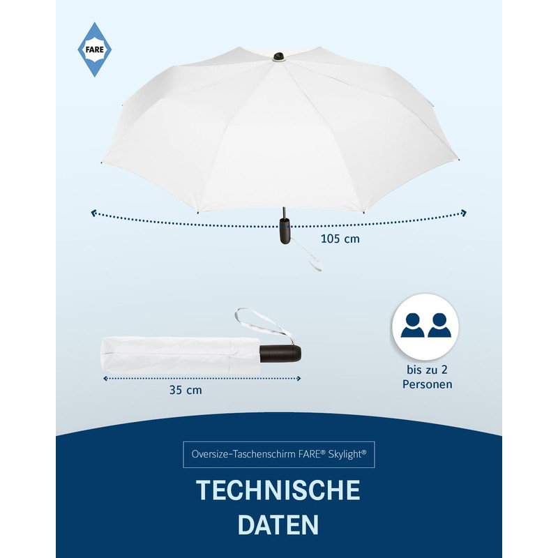 FARE Oversized Pocket Umbrella Skylight - Effective Umbrella with LED