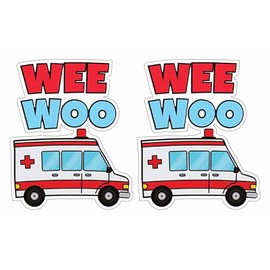 Wee Woo Ambulance Funny Paramedic - Sticker Graphic - Decal Sticker