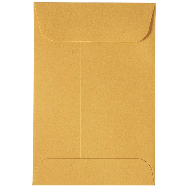 JAM PAPER #3 Coin Business Commercial Envelopes with Peel and Seal Closure - 2 1/2 x 4 1/4 - Brown Kraft Manila - 50/Pack