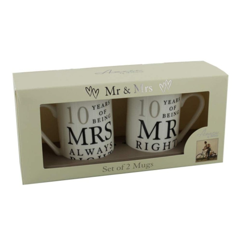Amore 25th Anniversary Set of 2 China Mugs 'Mr Right