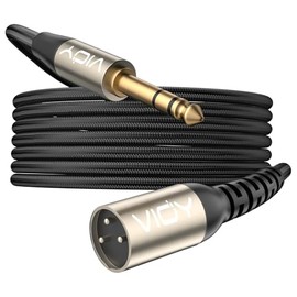 VIOY - Cable XLR a 6.35 mm de 20 pies, 1/4 de pulgada TRS a XLR macho, cable de micrófono balanceado para mezcladores, amplificadores, altavoces, micr