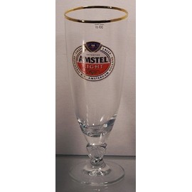 Amstel Light Gold Band Chalice Glasses Set of 4 Brewery Beer Glassware