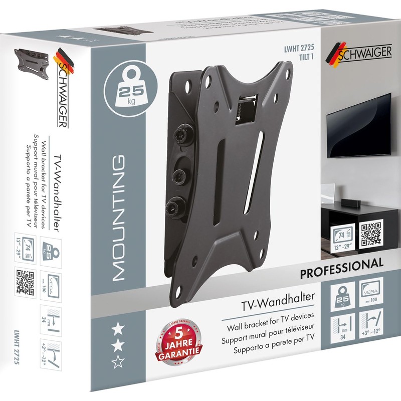 SCHWAIGER 9352 TV Wall Mount for Displays 13-29 Inches up