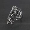 OIDEA Vintage Stainless Steel Rings Rose Flower Vine Wedding Ring
