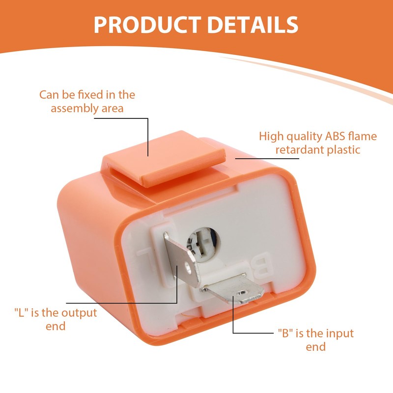 Wonvify 2 Pin Motorcycle LED Flasher Relay 12V Adjustable Relay