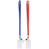 YOUOWO 2 Pack Blue Red Lanyard with Vertical ID Badge