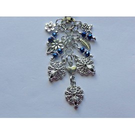 Handmade PEACOCK PENDANT FLOWERS PEACOCKS KEY CHAIN CLIP FOR PURSE FOB BACKPACK BAG CHARM