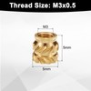 Sourcing Map 50pcs Brass Heat Set Inserts M3x5mm, OD 5mm