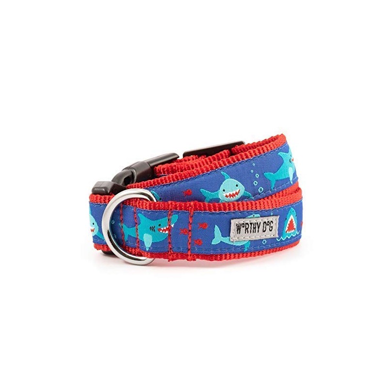 The Worthy Dog Chomp Shark Ocean with Red Fish Pattern