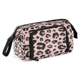 SUABO Big Capacity Pencil Case Leopard Print Cheetah Pink Pouch Pen Case Pencil Box Stationery Bag Makeup Bag Office Organizer for Adults