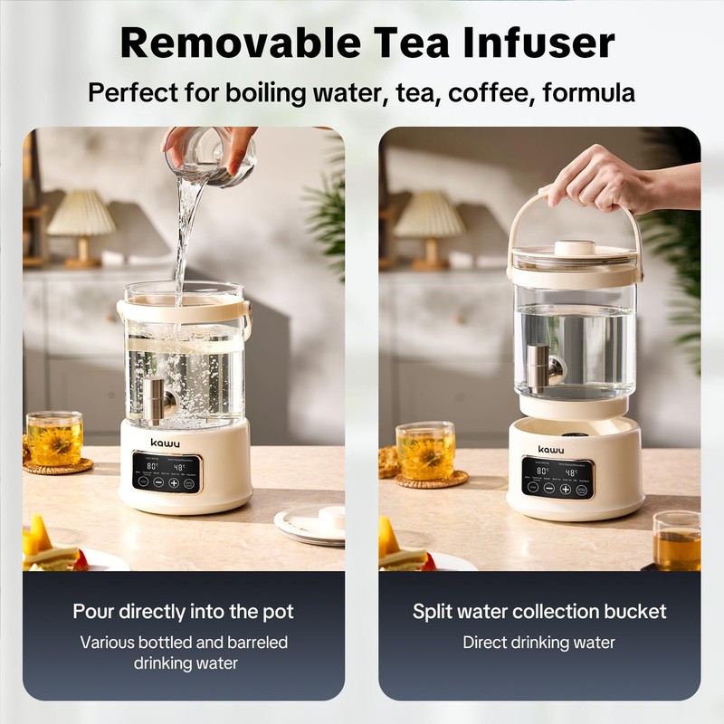 Kawu Electric Kettle, 2.5L Health Pot with Temperature Control, 7-in-1