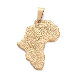 10pcs Stainless Steel Africa Map Pendants Charms Golden Large Hole Jewelry Charms DIY Accessories for Bracelets Necklaces Jewerly Making