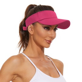 Century Star Viseras para mujeres y hombres, sombreros de visera para deportes al aire última intervensión, tenis, correr, gorra de playa ajustable, protección solar, Rosado, Talla única