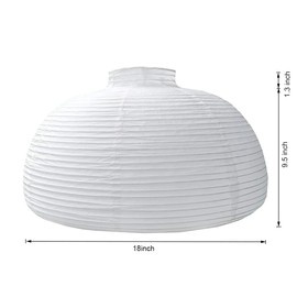 TopAAA 18” White Round Paper Lantern, Rice Paper Lamp Shade, Hanging Paper Lamp Paper Lantern Lamps (White-18inch-2PCS)