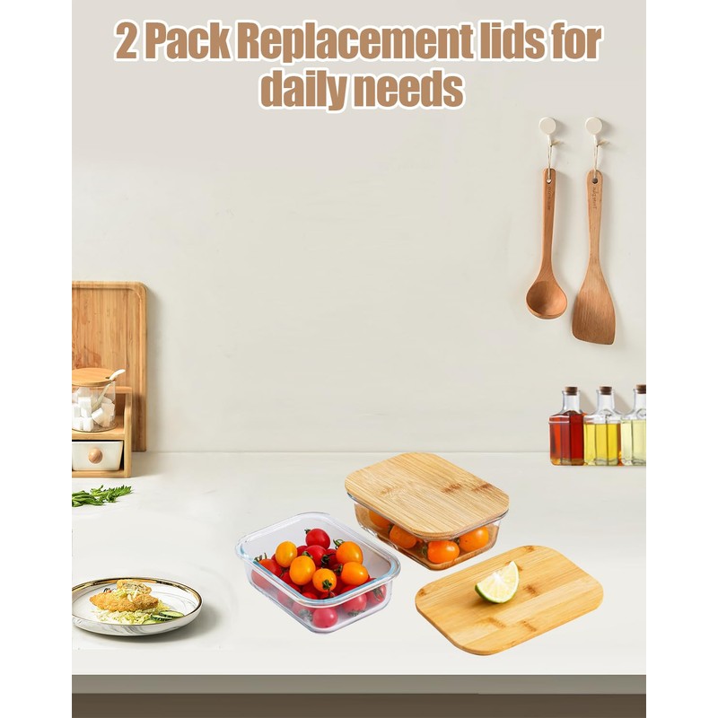 2 Pack Rectangle Replacement Lid for Pyrex - ONLY Compatible