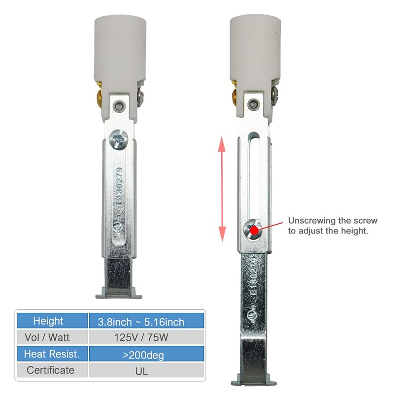 Candelabra E12 Light Socket,Length Adjustable Ceramic Bulb Socket for Chandelier