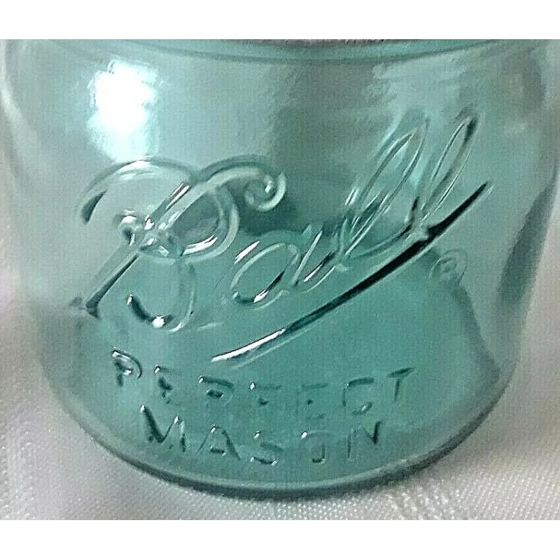 BALL 1/2 HALF PINT BLUE MASON Jar ~ Antique Zinc