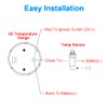 WATERWICH Oil Temp Temperature Gauge Meter Kit 104-302℉ DC12V 2inch