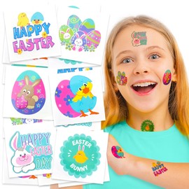 ArtCreativity Easter Basket Stuffers for Kids, 144 Pack Easter Tattoos for Kids, Individual Temporary Tattoos Easter Themed, Fake Tattoo Stickers, Egg Fillers, Easter Treats, Easter Toys, Easter Basket Essentials