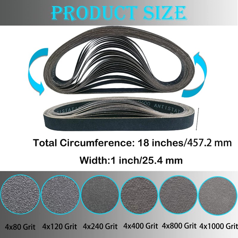 24 PCS 1 x 18 Inch Silicon Carbide Sanding Belts