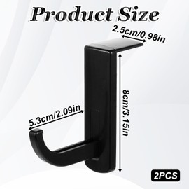 2pcs Monitor Headphone Stand Hook Headset Holder Hanger Adhesive Gaming Earphones Hanger Stick-on Support for Computer Over Ear Earphone Monitor Screen Edge Wall Mount Gaming Desk Accessories