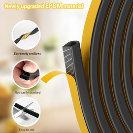 20 Feet Weather Stripping Seal Strip for Doors/Windows, Weather Stripping Door Seal Self Adhesive Door Weather Stripping Weather Strip Seal Strip for Door Frame/Window Seal (from 5/16 in to 15/32 in)