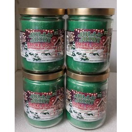Smoke Odor Exterminator 13oz Jar Candle, Jolly Joint Four Pack.