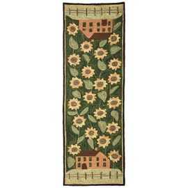Park Designs House and Sunflower Hooked Rug Runner 24X72, 24 x 72