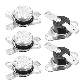 uxcell KSD301 Thermostat 110°C/230°F 10A Normally Closed N.C Adjust Snap Disc Temperature Switch for Microwave,Oven,Coffee Makers 5pcs,Bakelite Material