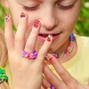 SGERUFZ 4 Sheets Girls Press On False Nails, Children Full