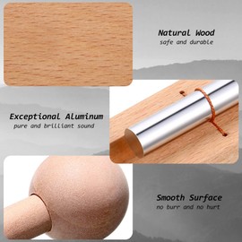 2 Pack Meditation Chimes, Mindfulness Hand Bell Classroom Chime Percussion Instrument Teacher Tools Reminder Bell with Mallet for Prayer Yoga Eastern Music (Single Tone)