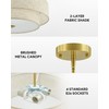 VONLUCE Modern Chandeliers, 18" Drum Chandeliers with 2-Layer Fabric Shade,
