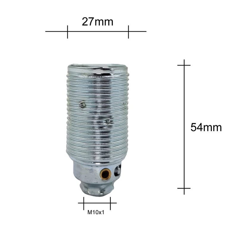 E14 Frame 3 Parts Chrome M10 x 1 Thread Lamp