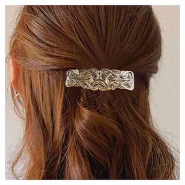 Dervivea Vintage Keltischer Knoten Haarspange Barrette Gold Rechteck Haarspangen Metall Keltische Haarnadel Clips Französisch Geometrische Pferdeschwanz Halter Haarspange Schmuck Für Frauen