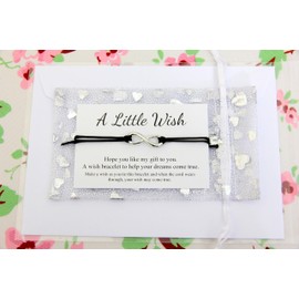 A Little Wish Gifts | Infinity Wish Bracelet | Friendship Gifts | Good Luck Gifts | Christmas Birthday Gifts | Gifts for Best Friend(Black)