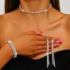 Aukmla Rhinestone Wedding Jewelry Sets Silver Choker Necklaces and Earring