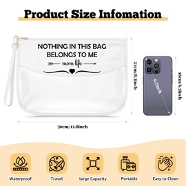 Gfhzdmf New Mom Gifts for Women Clear Makeup Bag Baby Shower Gifts for New Mother Mom Life Present Cosmetic Bag Christmas Mothers Day Birthday Gift for Mama Mommy Mother Travel Pouch With Zipper