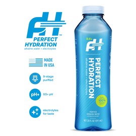 Perfect Hydration 9.5+ pH Alkaline Drinking Water, Made in the USA, 20-Ounce Bottle, Case of 24, 3 Cases