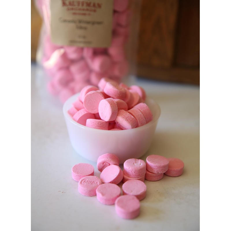 Kauffman Orchards Canada Wintergreen Mints, Pink Candy Lozenges In Bulk,